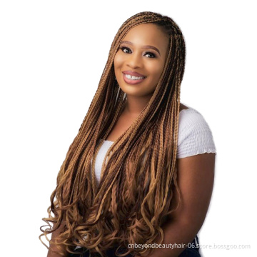 Wholesale Synthetic Loose Long Wave wavy Crochet Braid Hair Pre Stretched OmbreWavy Braiding Hair Extensions For Black Women